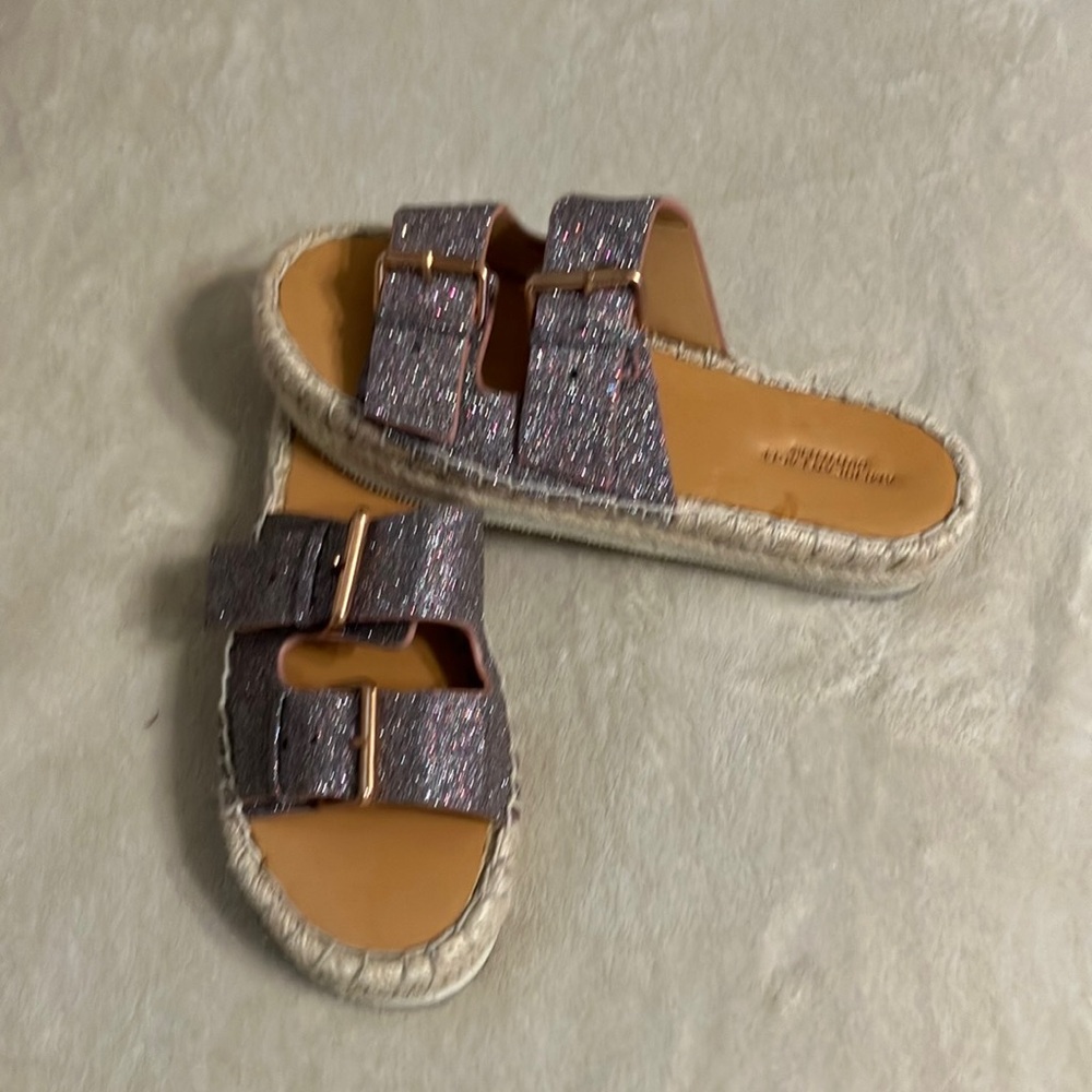 American Eagle Glitter Slide Sandals espadrilles